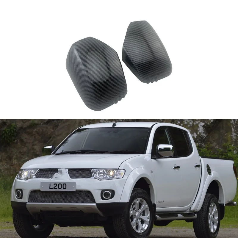 

Carbon Fiber Color Side Wing Door Mirror Cover Decoration Car Styling For Mitsubishi Triton L200 2005-2014 Pajero Sport 2011