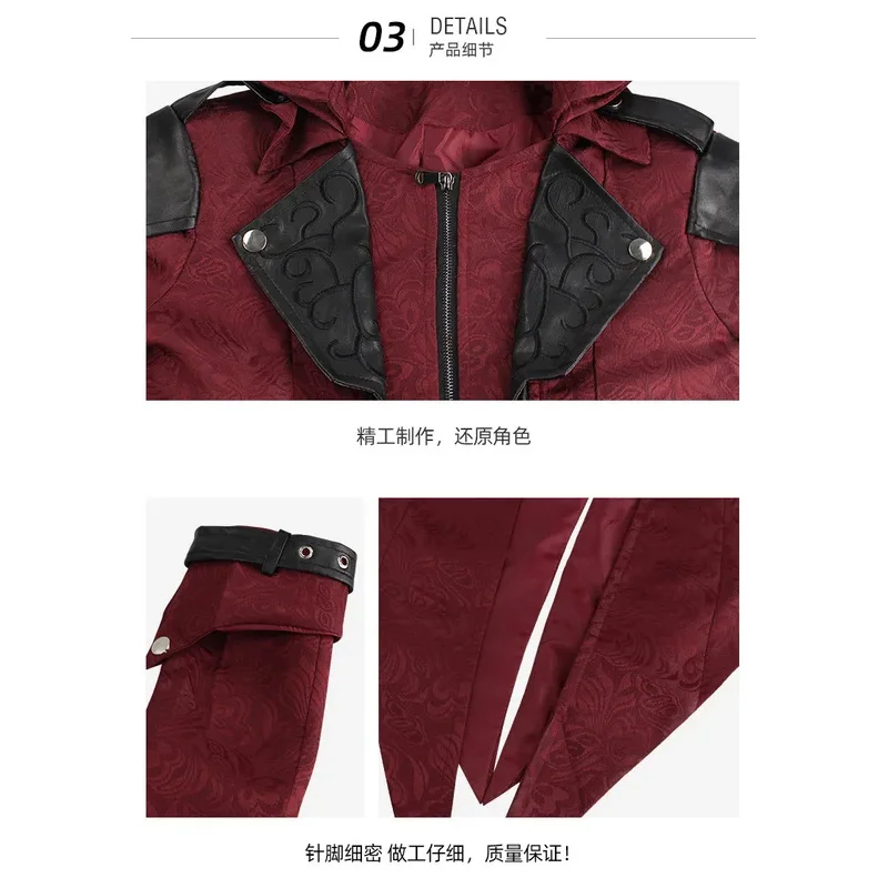 ملابس الأداء كرنفال رجل القرون الوسطى مقنعين سترة أبلى تأثيري إدوارد القتلة هالوين زي الشارع الشهير 5ftu ^ 5ftu ^