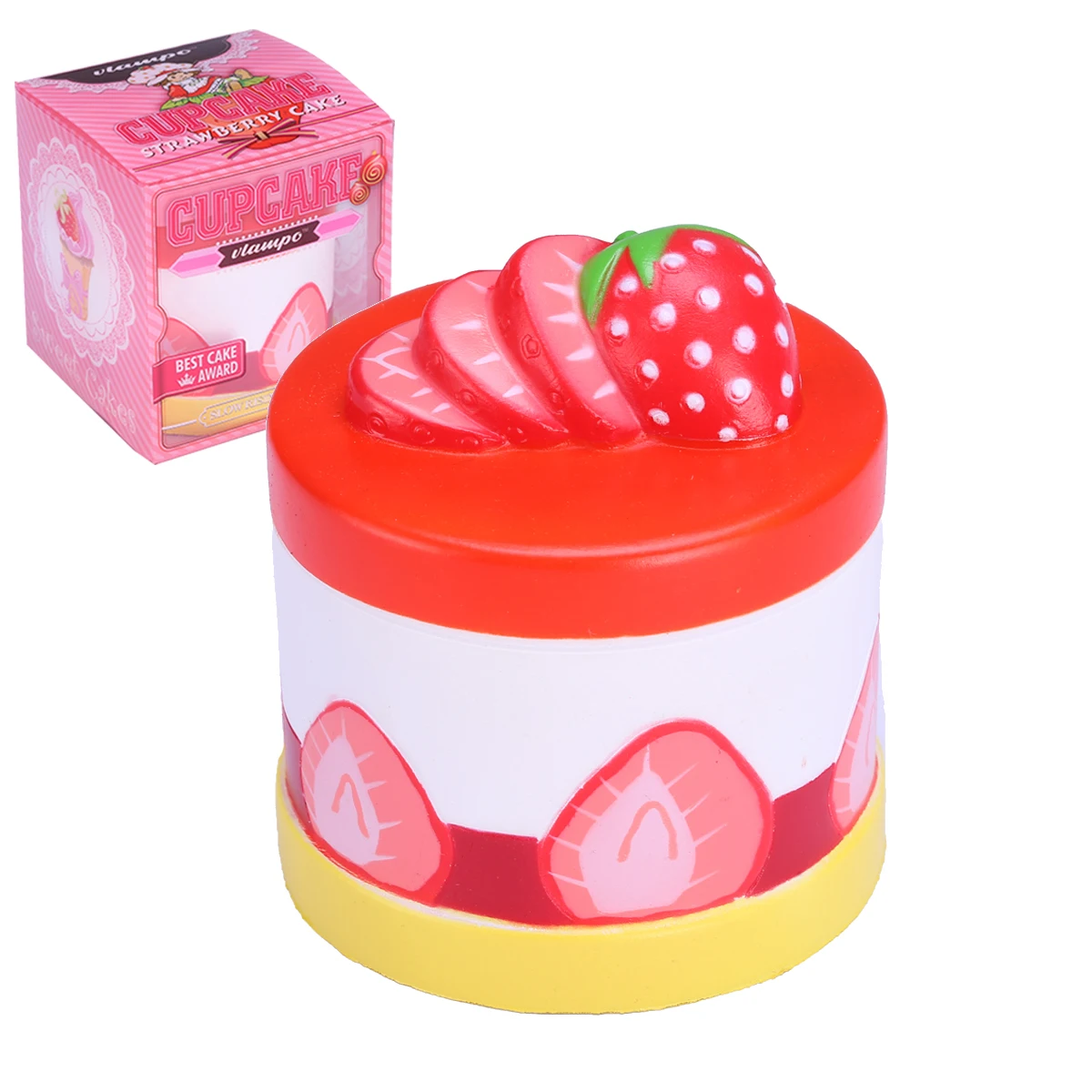 vlampo Slowring Strawberry round cake Squishy Toys Stress Relif Soft Toy Gift vlampo Slow Risingbread Squishy Toys gift