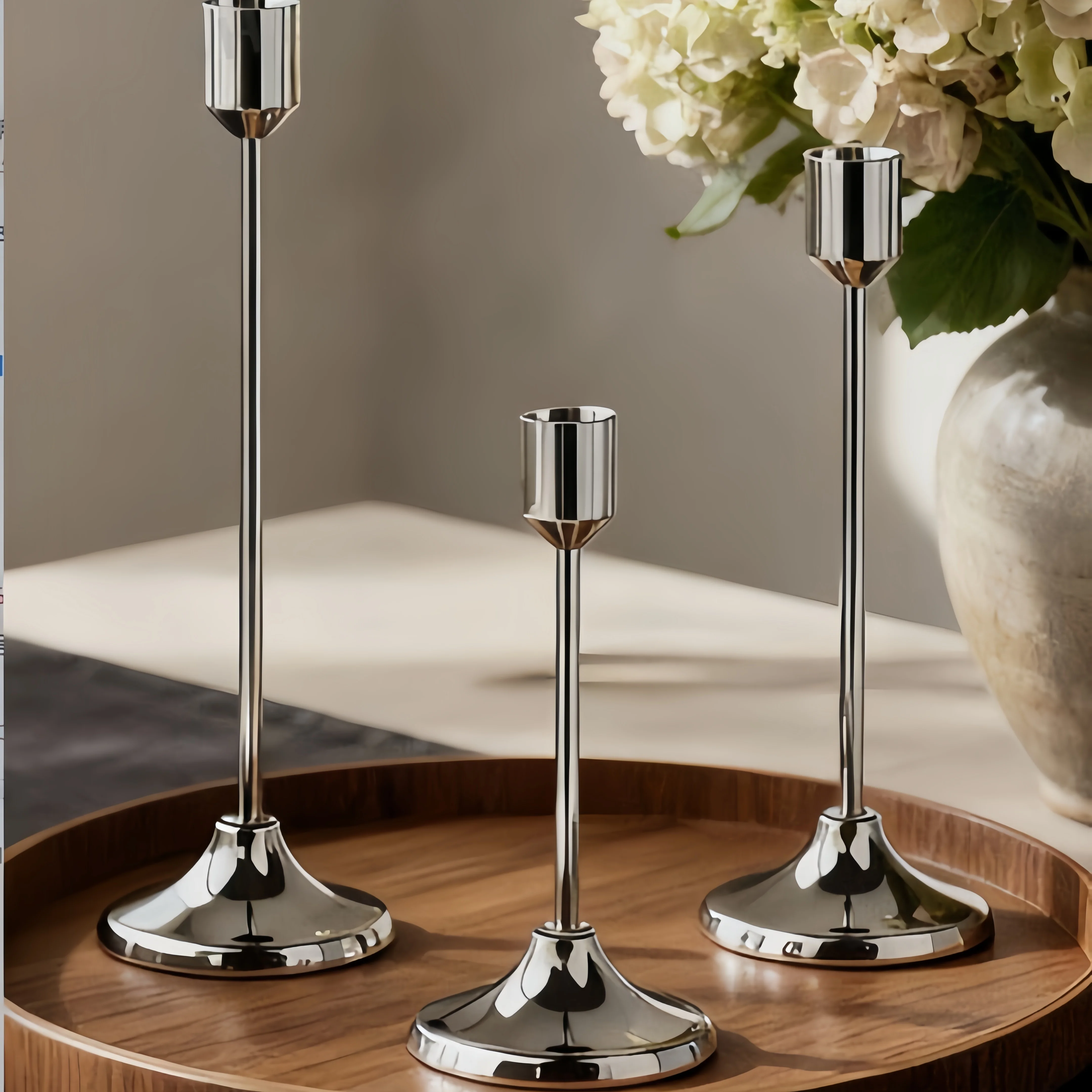 3Pcs/Set European Style Metal Candle Holders Candlestick Fashion Wedding Table Candle Stand Exquisite Candlestick Christmas Tabl