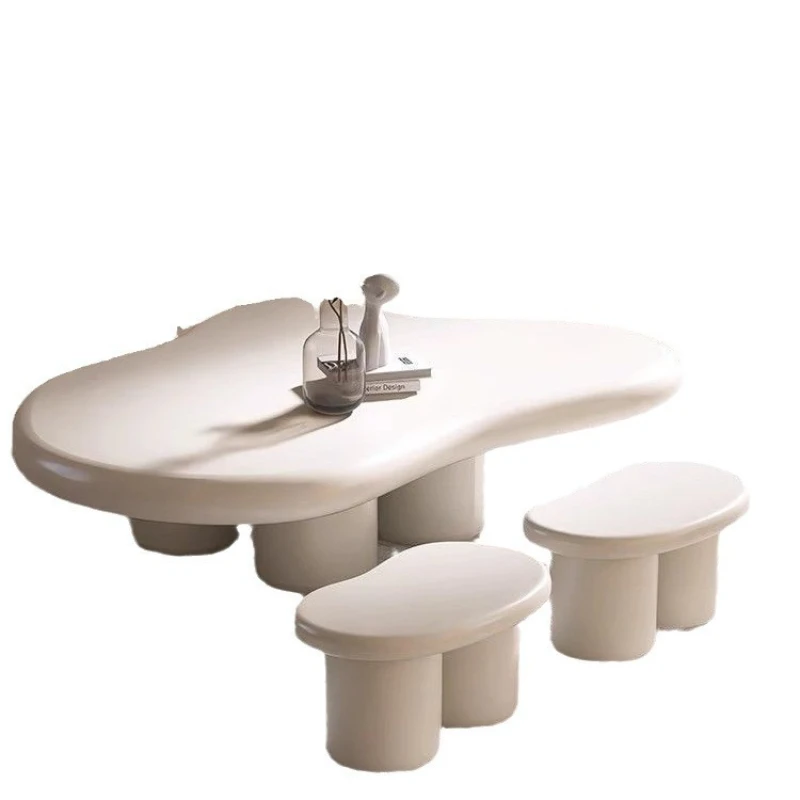 

Italian simple cream wind drawer new cloud coffee table Internet celebrity living room size modern French coffee table