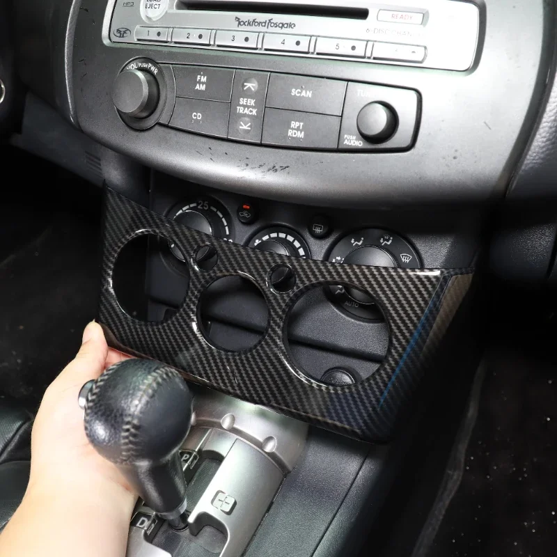 

ABS Carbon Fiber /Red For Mitsubishi Eclipse 2006-2011 Car Central Control AC Frame Panel Trim cover sticker Car Accessories