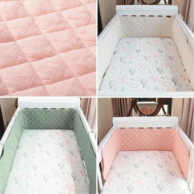 581F Baby Cot Bumper All Round Padded Crib Bumper Wrap Around for Protection Polyeste