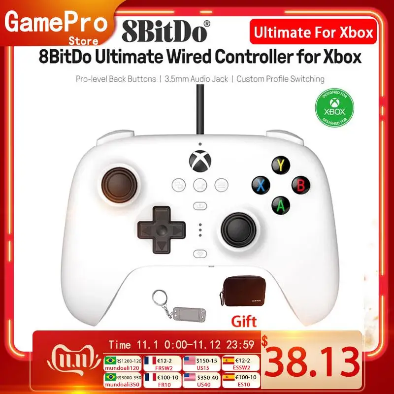 New Newest 8BitDo Ultimate Wired Controller For Xbox Series Series S X Xbox One Windows 10 11 ios For Microsoft Gamepad in Stock