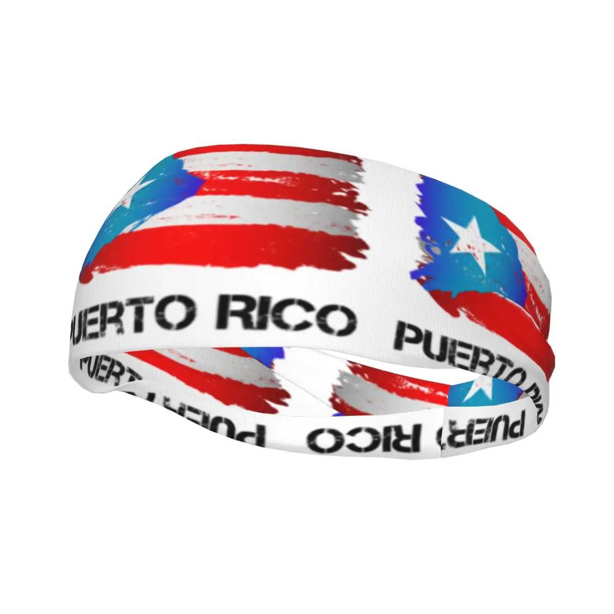 Custom Puerto Rico Flag Sport Headbands for Women Men Stretchy Moisture Wicking Gym Sweatband