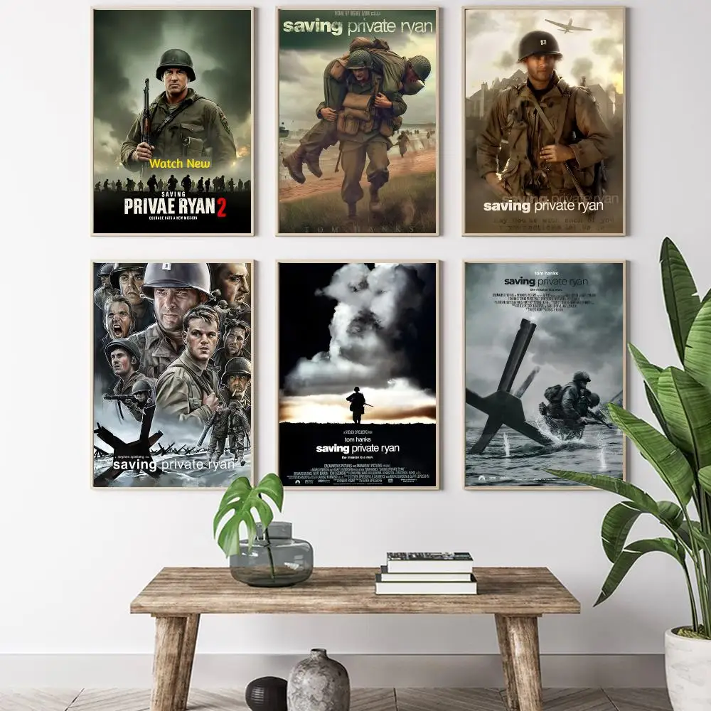 Classic Movie S-Saving Private Ryan Painting Calligraphy HD Canvas Poster living room bedroom bar aesthetic decoration