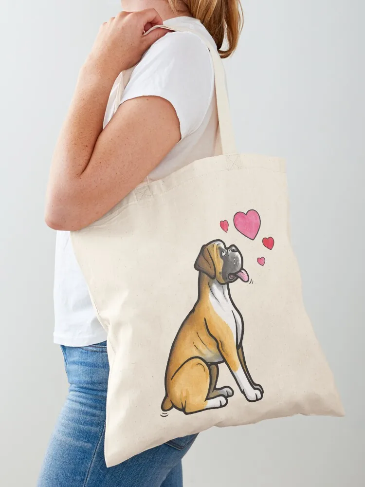 Boxer dog love Tote Bag tote bag free delivery bags reusable shopping bags Shopper bag