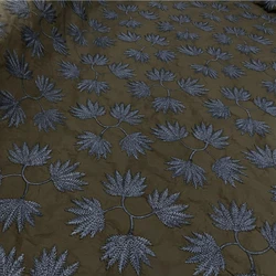 Black Jacquard Embroidered Fabric for Dress Coat Fabrics Leisure DIY Cotton Fabrics Designer Diy Sew Cloth By The Meter