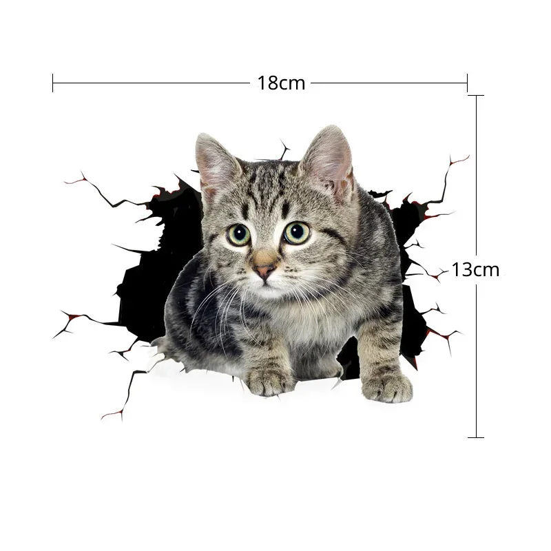 3D Simulation of Cute Cats Peeking Peering Creative Funny Vinyl Decal Sticker Waterproof Car Decoration Accessories 18cm*13cm