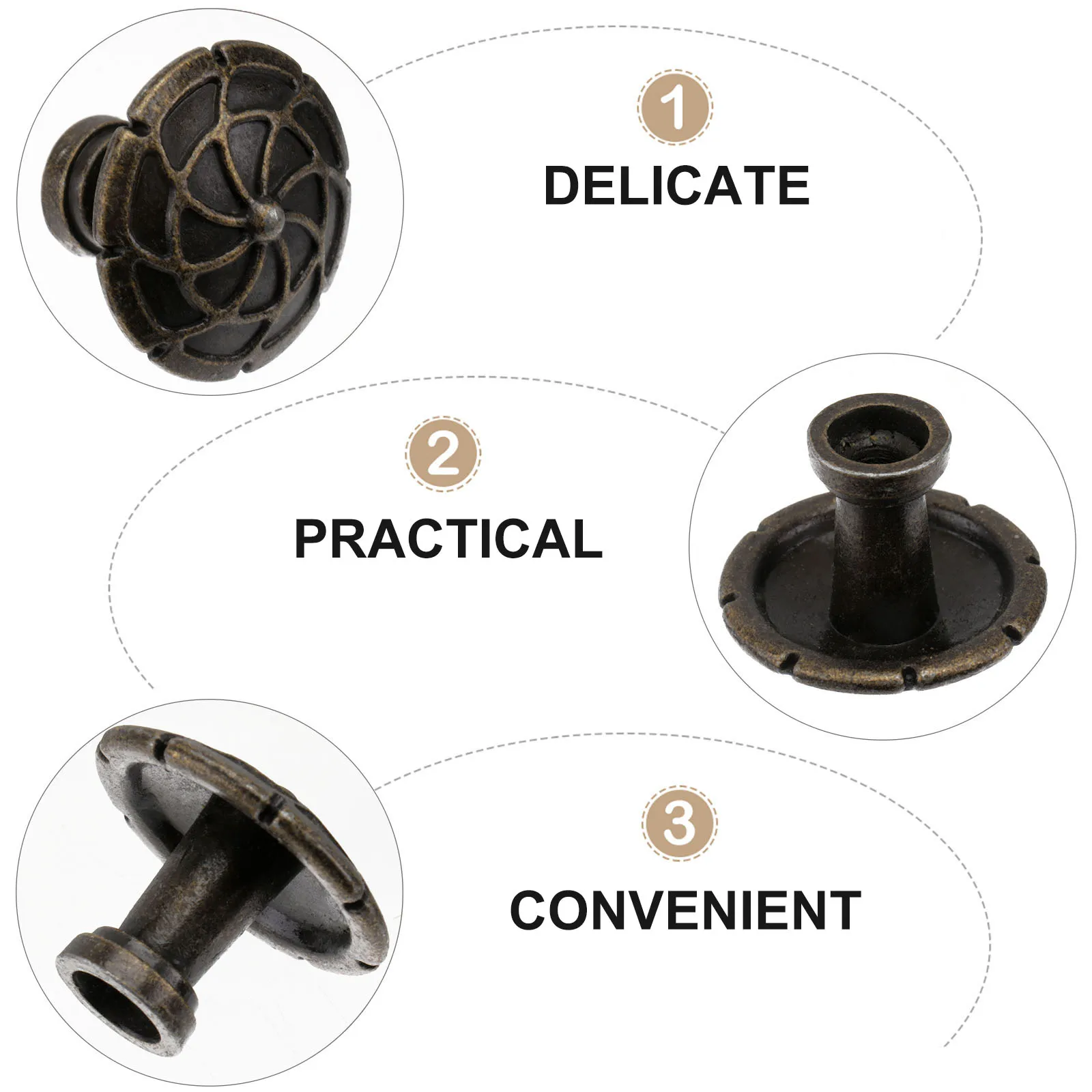 

6pcs Solid Copper Cabinet Door Knob Drawer Pull Handle Single Hole Adjustable Exquisite Furniture Wardrobe Hardware for Kitchen