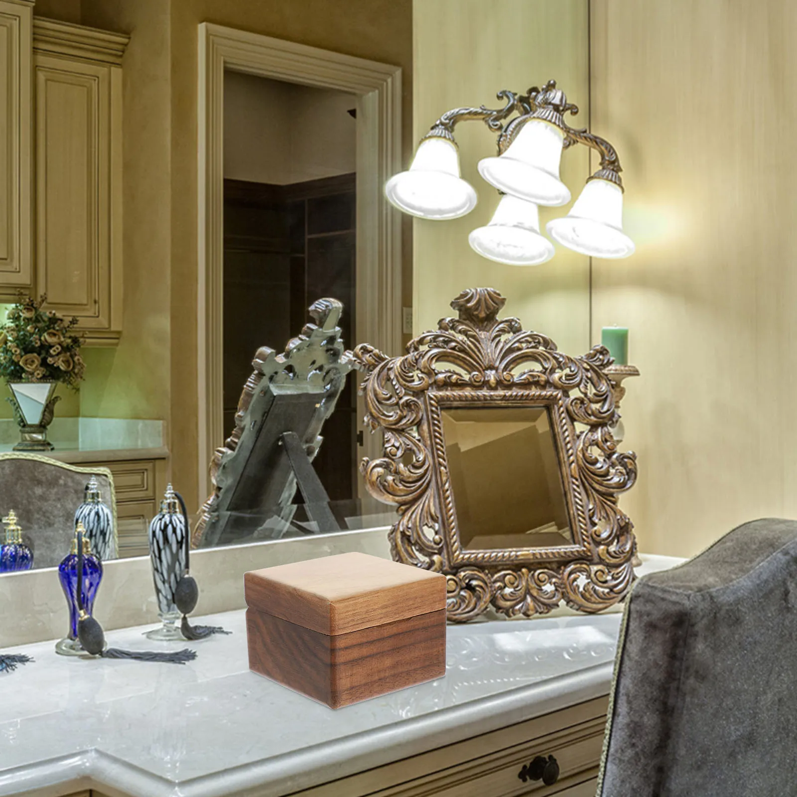 

Wooden Ring Box Delicate Flip-Lid Proposal Case Compact Romantic Jewelry Organizer Portable Ring Storage Proposal Supplies