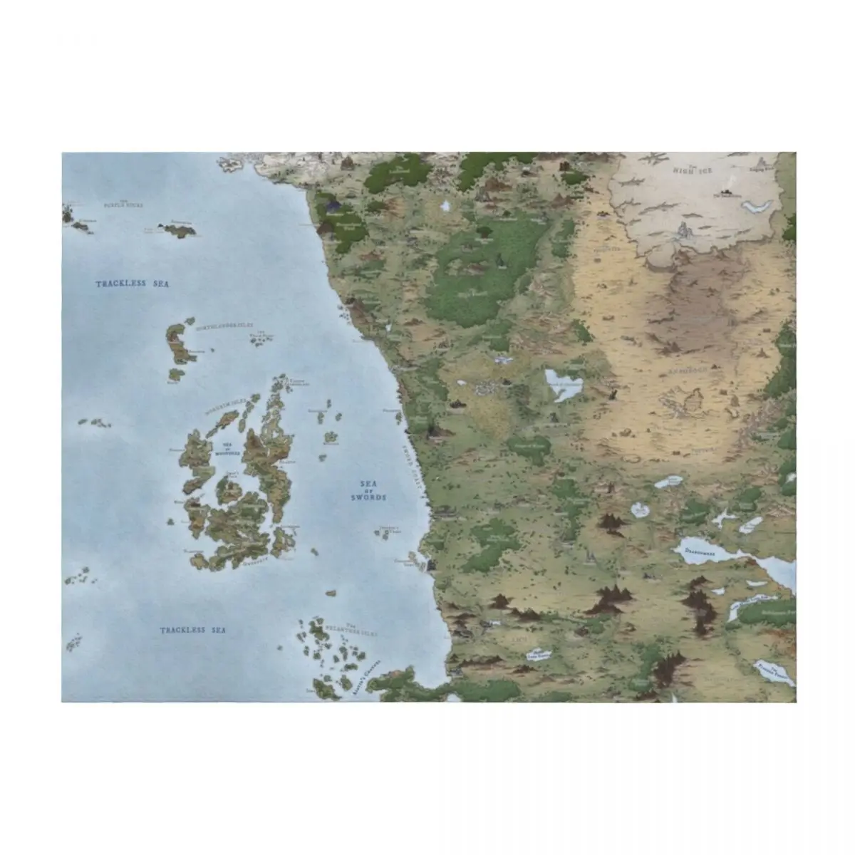 

West Faern. Forgotten Realms detailed map Throw Blanket wednesday Vintage sofa bed Blankets