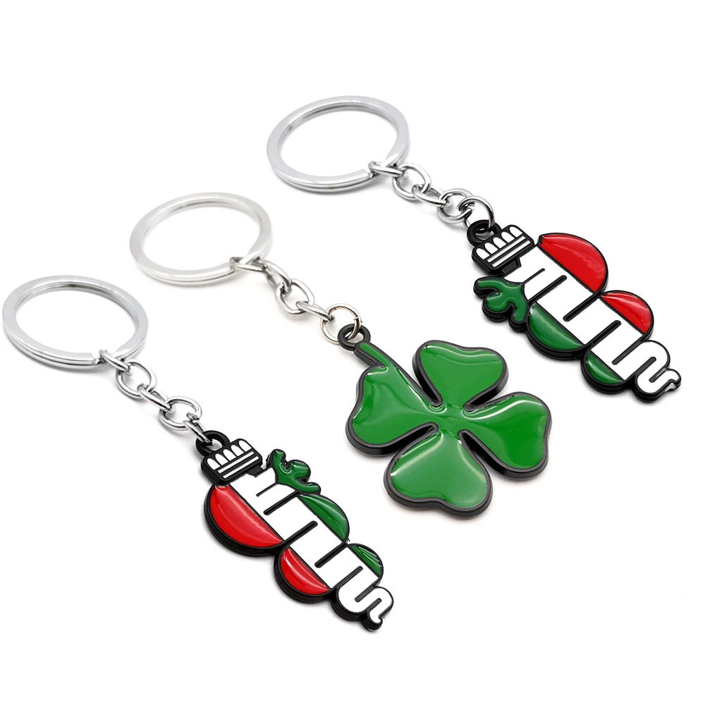 Green Four Leaf Clover Car Keychain Keyring Key Chain Ring Holder for Alfa Romeo 147 156 164 166 159 GT Giulia Giulietta Stelvio