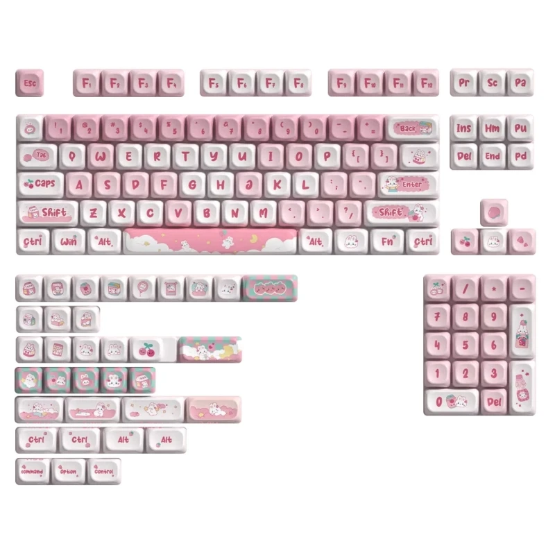 PBT 138Keys Keycaps Heat Sublimated Keycap Set for Mechanical Keyboard Keycaps