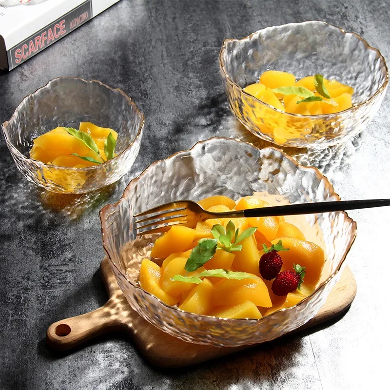 Irregular Fruit Salad Bowl Tableware Glass Phnom Penh Salad Bowl Home Coffee Table Living Room Dining Table Fruit Storage Bowl