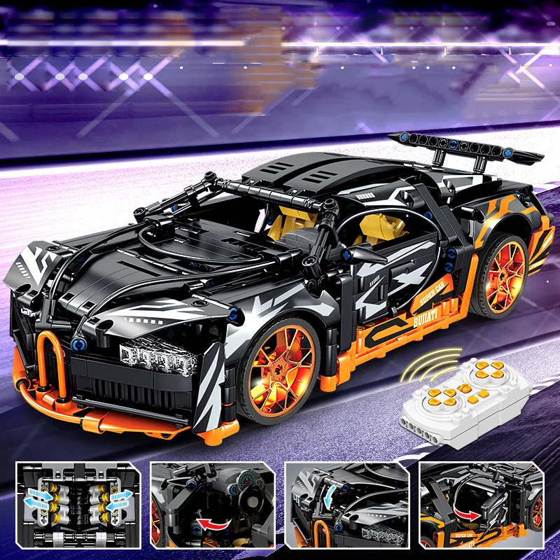 

Технический строительный блок, масштаб 1:14, 2,4 ГГц, пульт дистанционного управления, супер спортивный автомобиль, модель Bugattis Chiron, суперкар, кирпич, радиоуправляемые игрушки