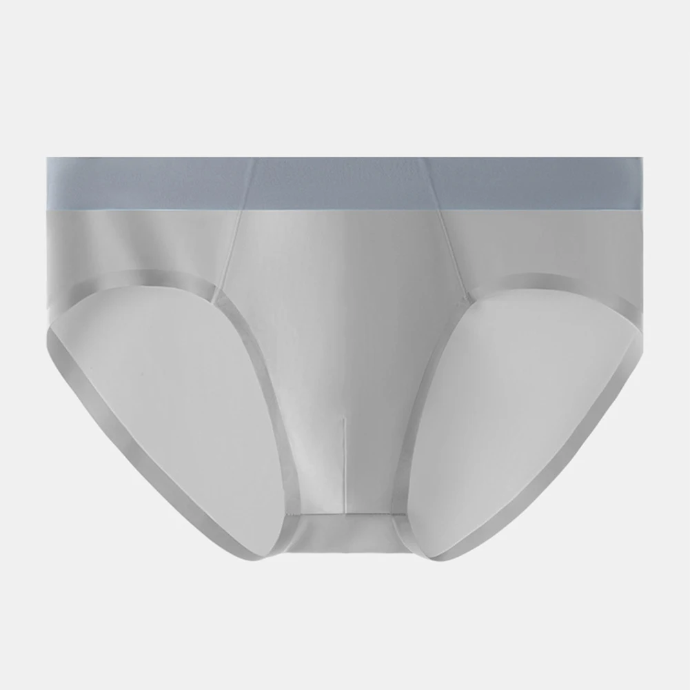 Casual Use Comfortable Fit Mens Underwear Ultra-thin Panties Lightweight Breathable Underwear Mid-rise Underpants Dark Gray
