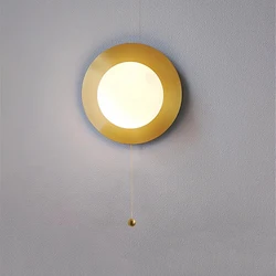 Pull Switch  G9 Nordic Led Wall Lights Glass Decor living room Background Bedside Wall Lamps  Copper Wall Sconces Home Lighting