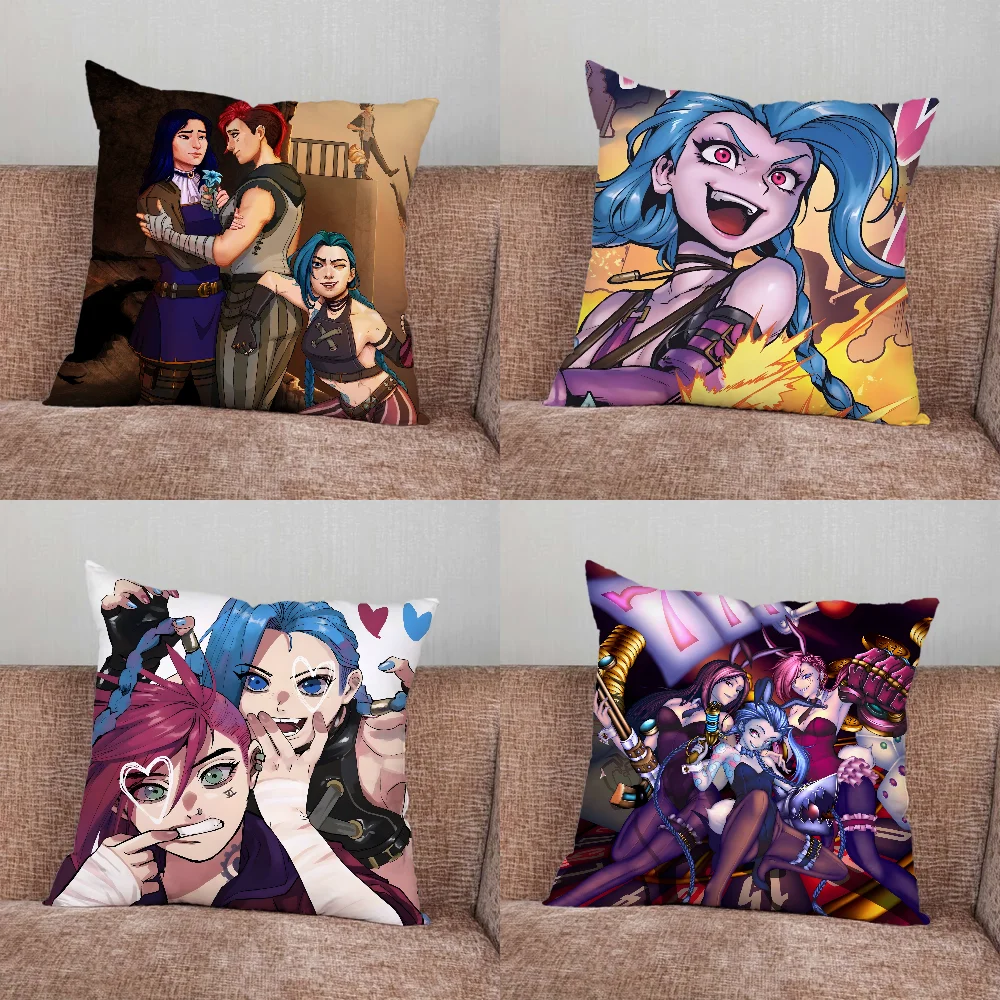 

Caitlyn Arcane Ekko Jinx VI Game Pillow Case For Home Bedroom Car Office Decoration Living Room Sofa Cushion Cover Suitable