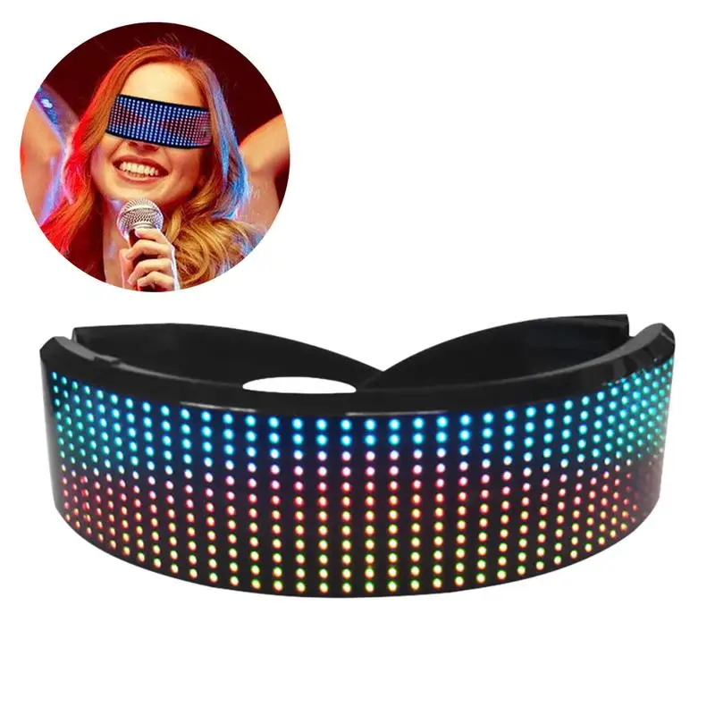 

LED Glasses Full Color LED Display Smart Glasses with APP Connected Control for Parties Halloween Christmas