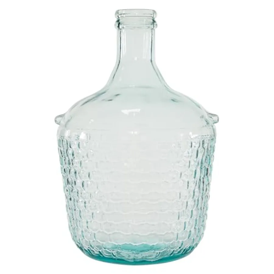 

Recycled Glass Decorative Vase Spanish Bottle Centerpiece Vase with Bubble Texture, Flower Vase for Home Decoration