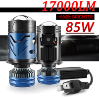 2Pcs LED Projector H4 Lens Auto 85W Car Headlight Bulbs 6500K High Beam Low Beam 17000Lms Turbo Fan Car Light Lamp 12V