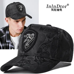 High top men's baseball cap jacquard cashew nut cap Men's fashion with Korean version of the casual trucker cap