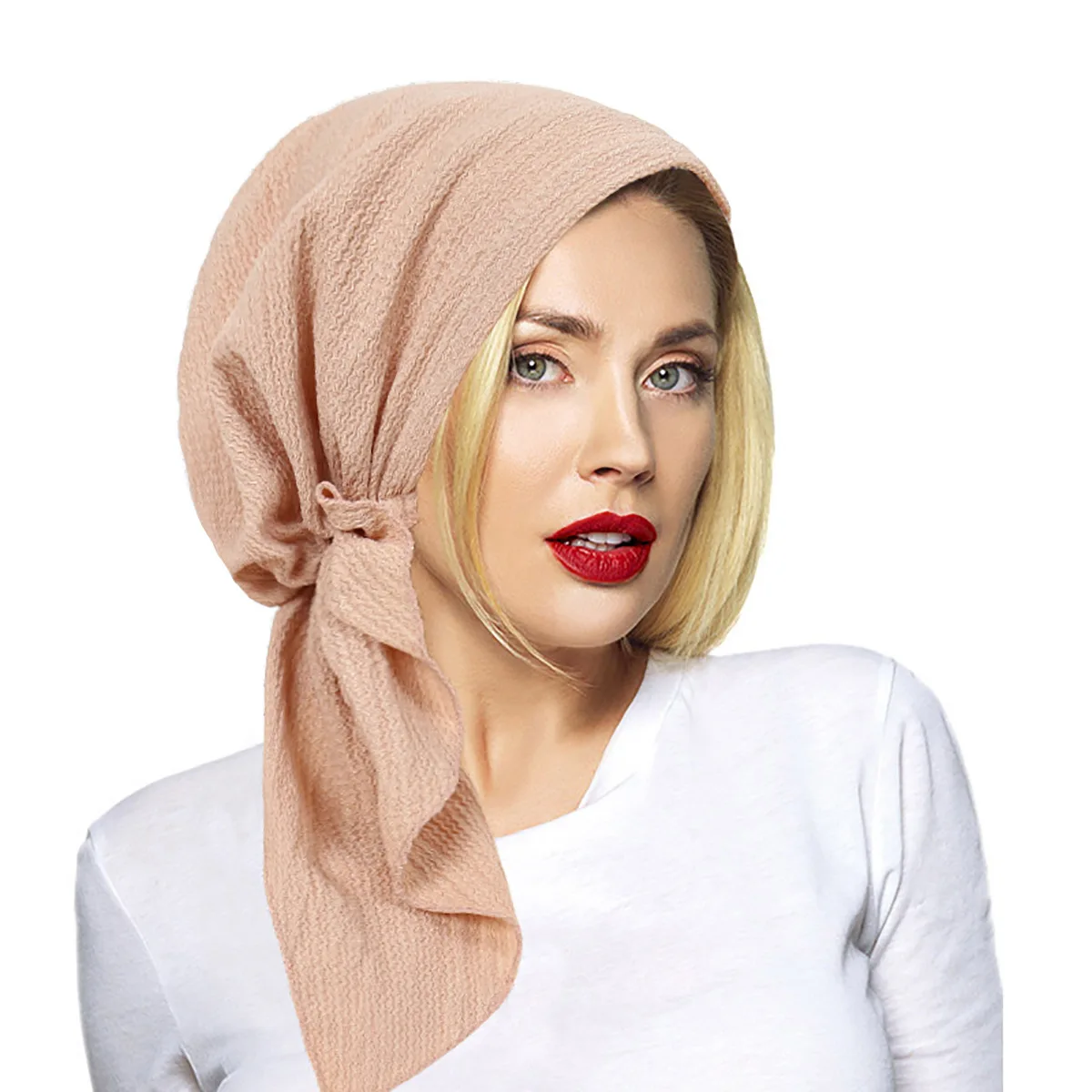 New Muslim Women Stretch Turban Hijab Underscarf Caps Cancer Chemo Beanies Caps Hat Head Scarves Pre-Tied Scarf Sleep Hair Cover