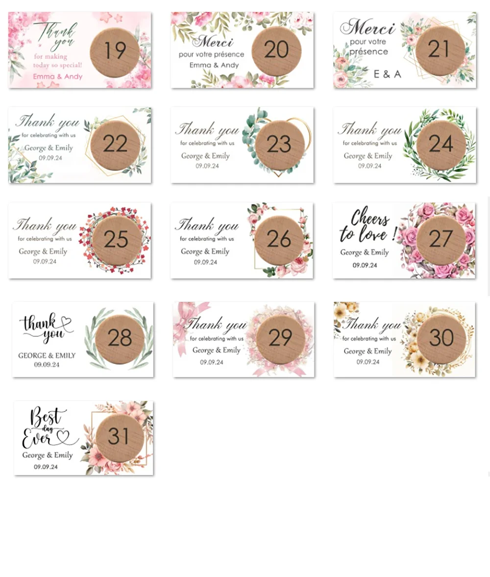 Personalized Gift Wine Bottle Stopper with Thank You Card Wedding Favor for Guests Cork Bottle Stopper Bridal Shower Party Item view 6