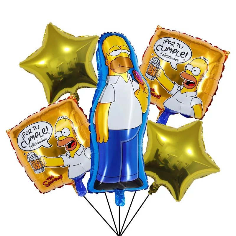 Cartoon anime aluminum film The Simpsons beer balloon holiday decoration