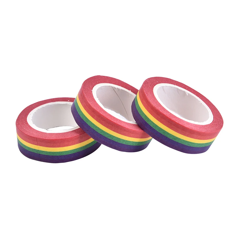 10m/Roll Rainbow Color Sticky Tape Photo Album Scrapbooking Decor Adhesive