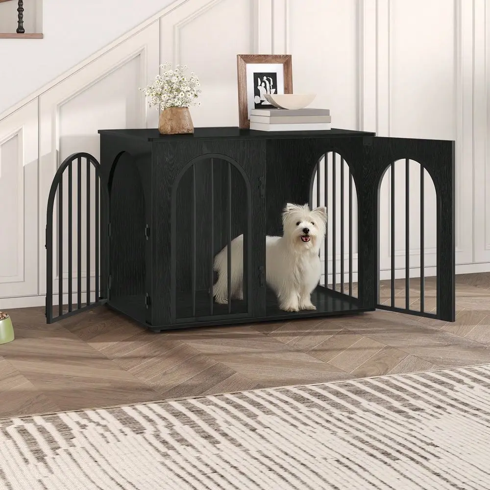 

31.5 Wooden Dog Crate Furniture TV Stand, Indoor Dog Kennel For Small Medium Dogs, End Side Table Dog Crates, AntiChew, AntiEsc
