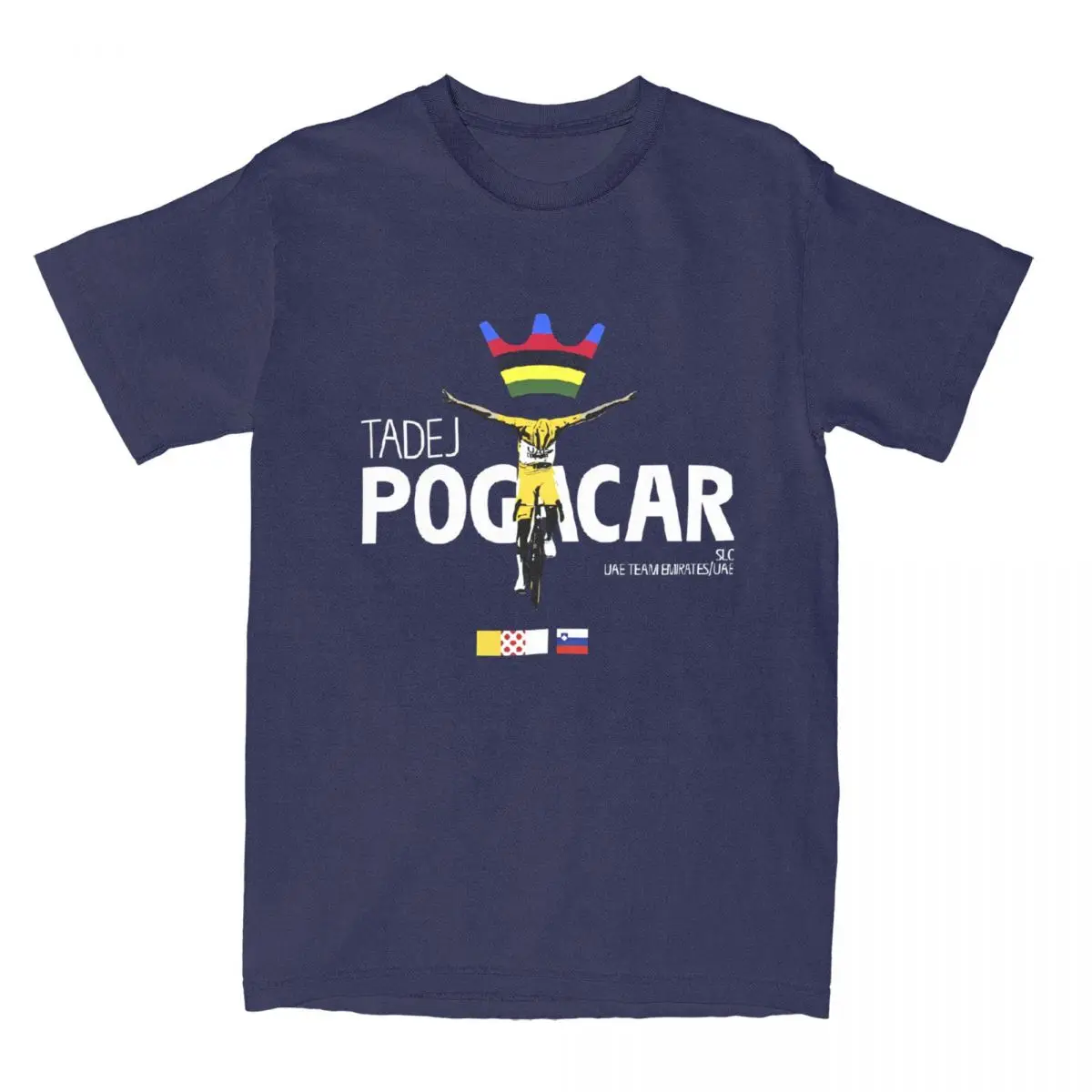 Herren Tadej Pogacar Cycling Pogi Team T-Shirts Baumwollkleidung 2025, Sommer Tour-De France Damen-T-Shirt mit kurzen Ärmeln und O-Ausschnitt