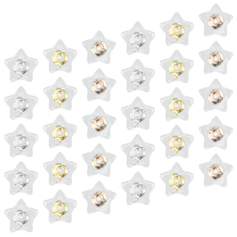 

30pcs Earring Backs Silicone Stoppers Golden White Rose Gold Each Durable Jewelry Supplies Lightweight Practical DIY