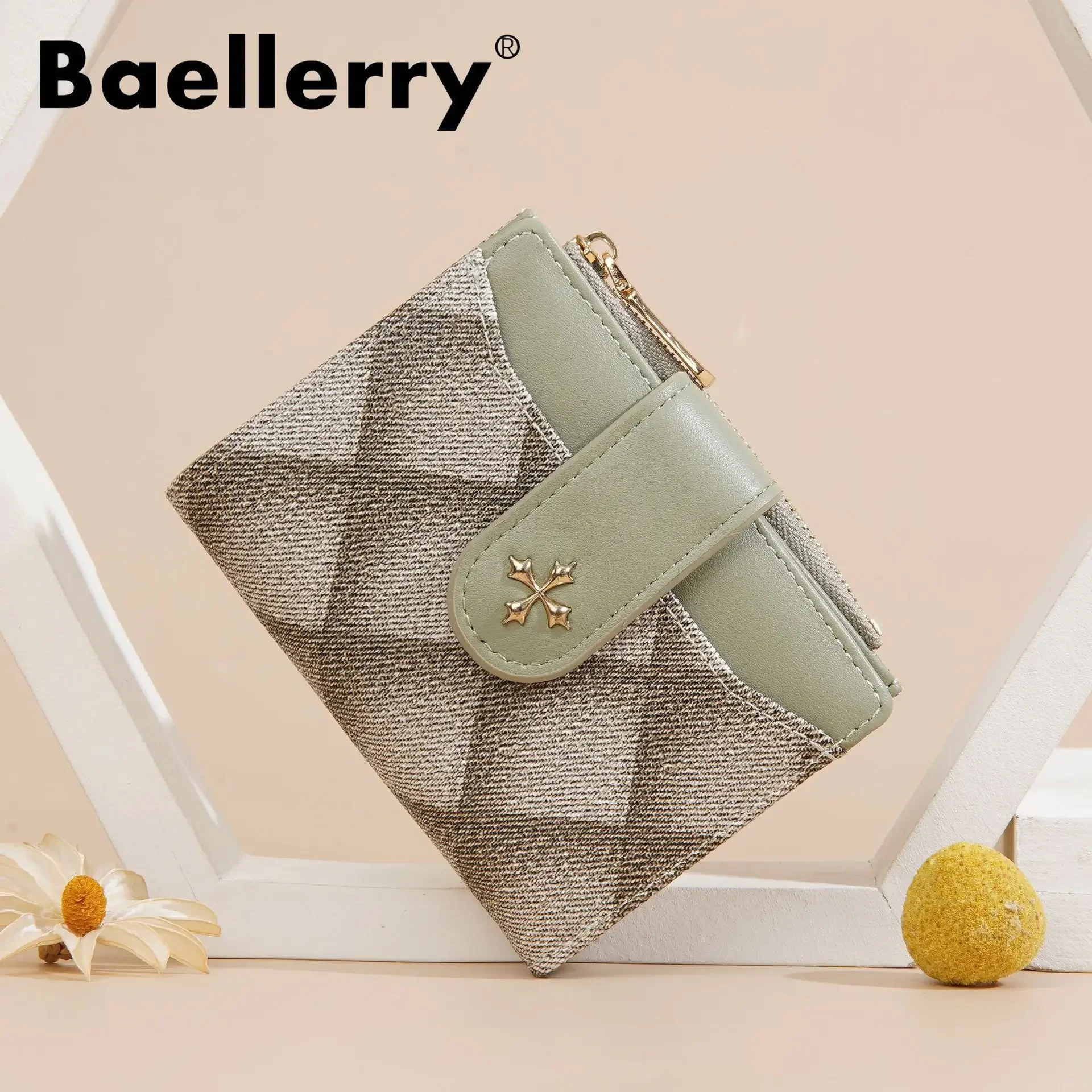 New Fashion Female Wallet Short Women Wallets PU Leather Small Coin Purse Money Bag Multi-slots Card Holder Green Ladies Wallets