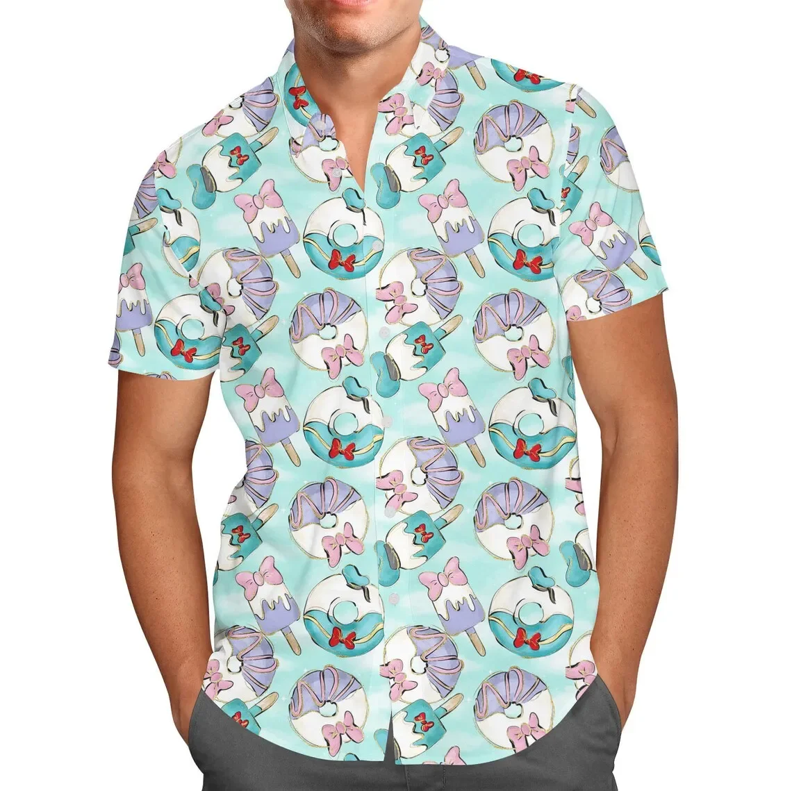 

2024 Disney Donald Duck Hawaiian Shirt Men and Women Hawaiian Shirt World Children Hawaii Shirt Donald Duck Beach Party Shirts