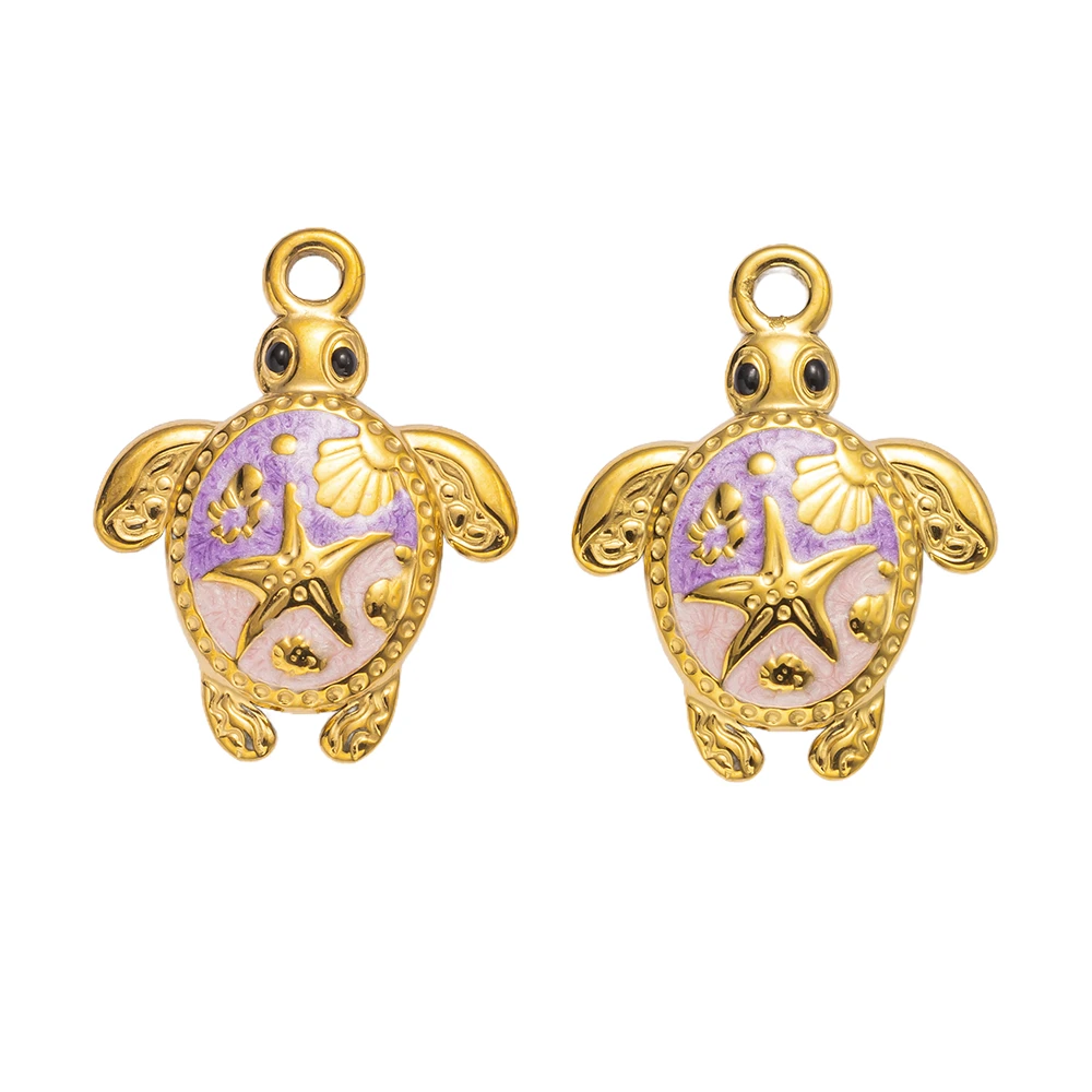 

2pcs 5pcs Stainless Steel Charms Summer Turtle Charm for DIY Earring Jewelry Materials Making Pendant Supplies Crafts Wholesale