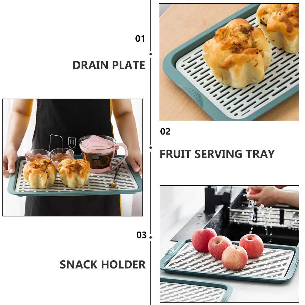 

Japanese Draining Plate Double Layer Storage Rack Household Tray For Home Pp Material Fresh Keeping Odor Free Vegetable Fruit