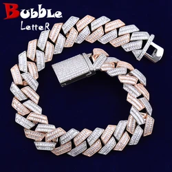 Bubble Letter Sharp Baguatte Cuban Link Chain for Men Micro Pave Necklace Choker Cubic Zirconia Hip Hop Jewelry