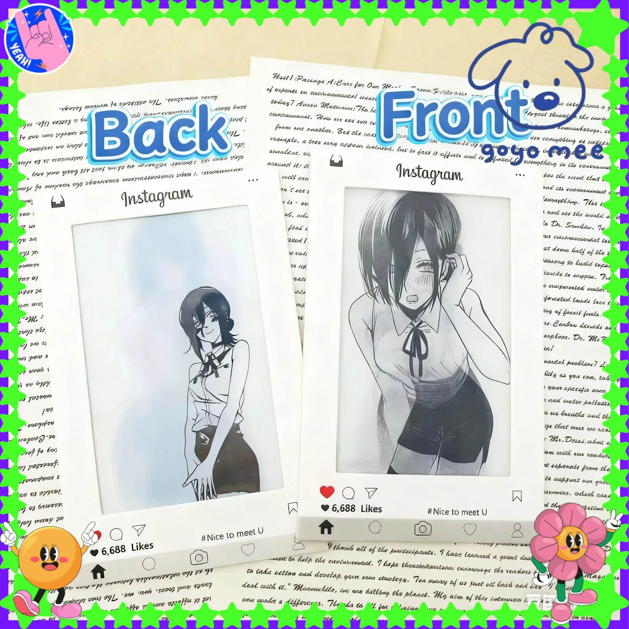 

Collectible Premium Chainsaw Man Lenticular Cards Reze Denji Makima 3D Waterproof Metal Stickers Christmas Halloween Gifts