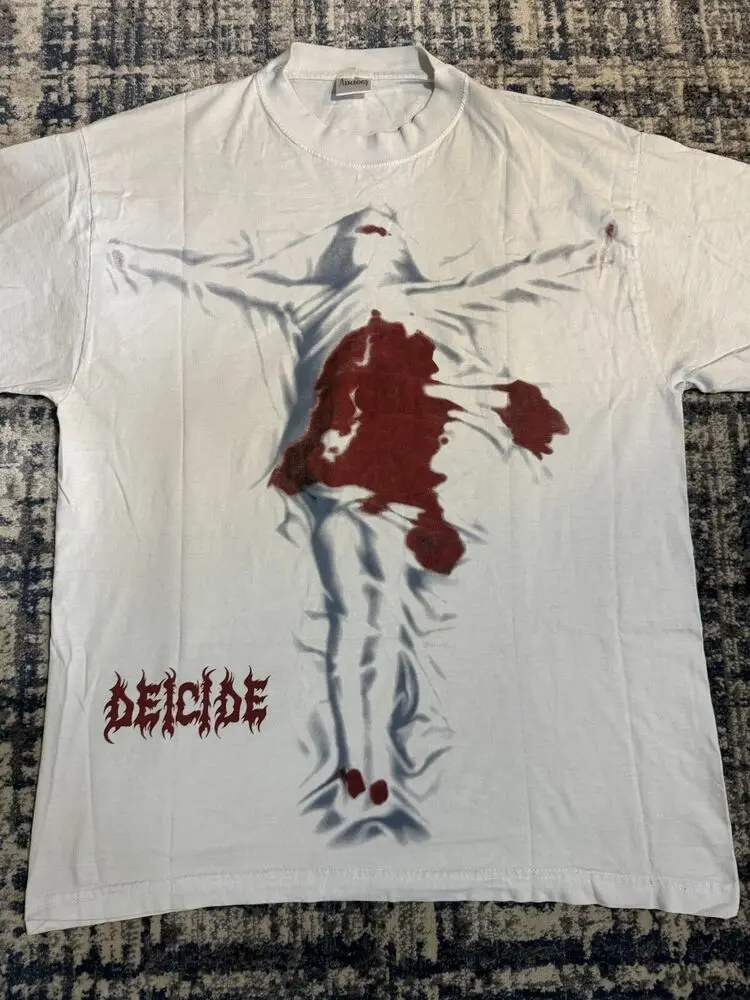 Vintage 1995 Deicide Once Upon A Cross T Shirt L DeathObituary Carcass