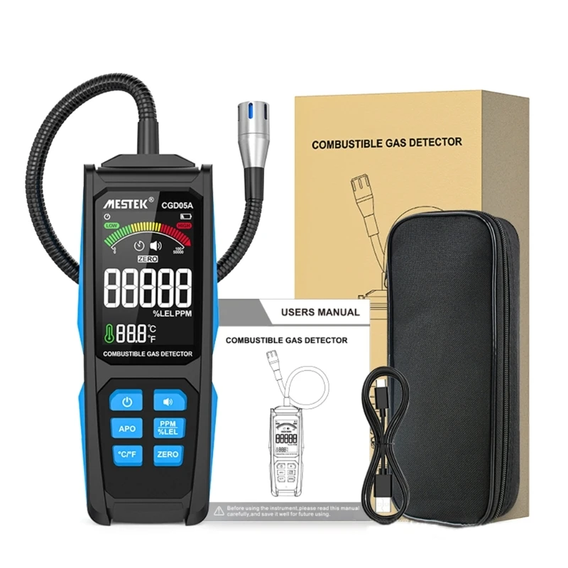 Leak Meter Color Display Combustible Gas Propane Methane Sensors Sniffers