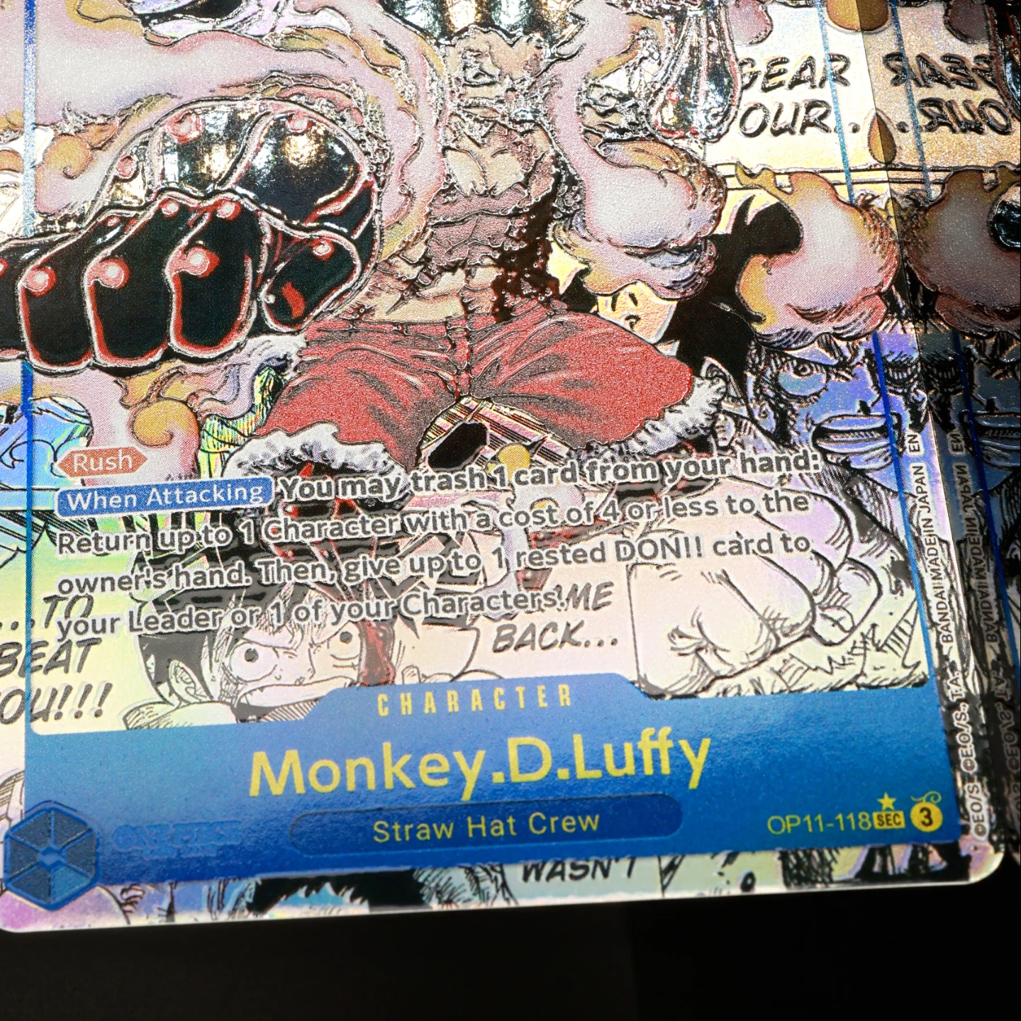 One Piece TCG OPCG English Luffy Manga Card OP11-118 Luffy 8 Cost
