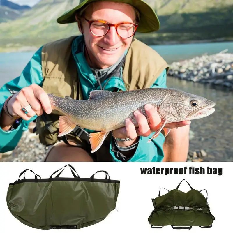 Fish Cooler Bag Waterproof Fish Bag Cooler Sturdy Portable Waterproof Fish Bag Foldable Waterproof Fish Cooler For Women Fishing