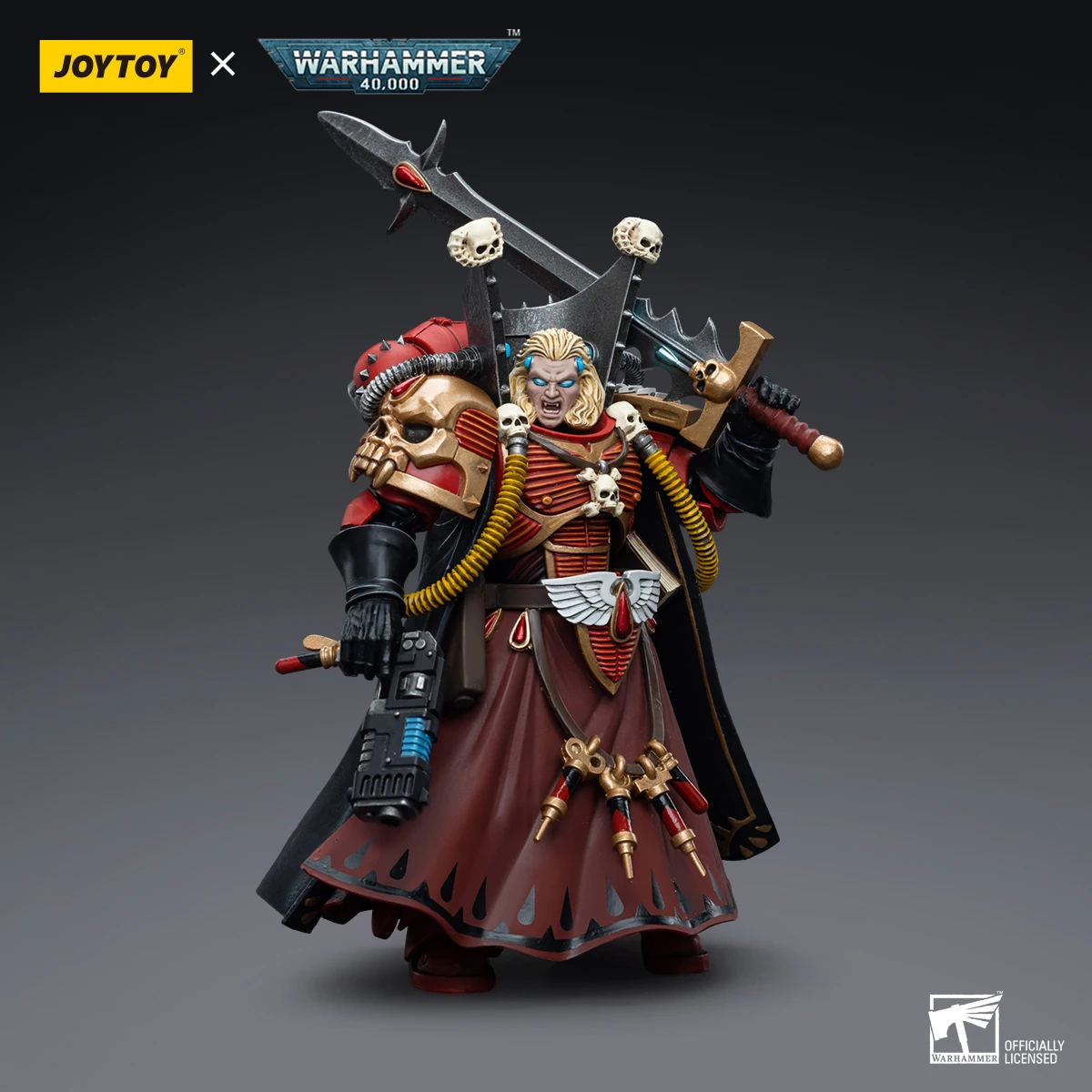 

JOYTOY 1/18 Scale Blood Angels Mephiston Action Figure Warhammer 40K Anime Game Soldier Figurine Model for Collection