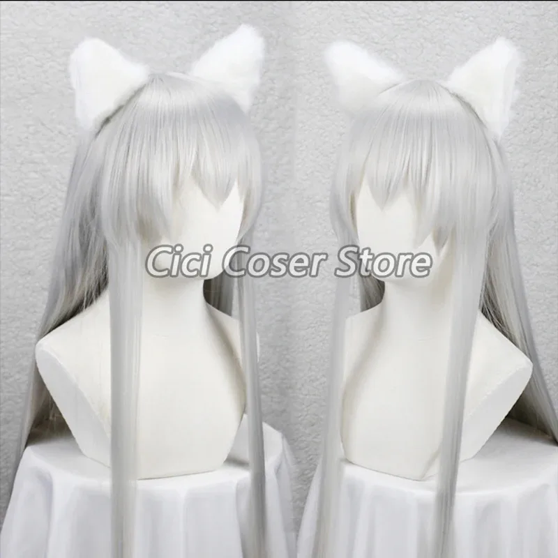 Wig Kimono Cosplay Anime Kamisama Kiss Tomoe Baru 2025 Rambut Putih Perak Panjang Telinga Ekor Kuku Sepatu Bakiak Jepang Pria Hallowe ★ ☆ ★