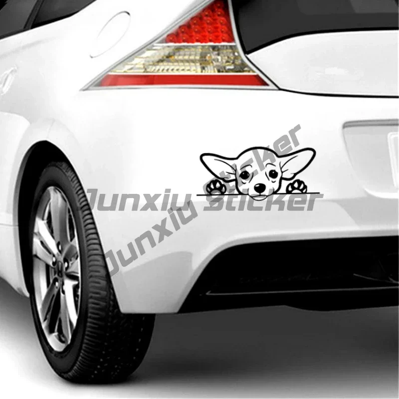 

Cute Chihuahua Dog Car Sticker Exterior Accessories Vinyl Waterproof Decals for Trucks SUV Windows Walls Cups
