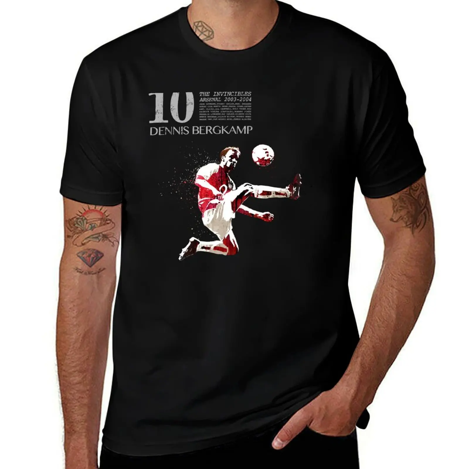 

Bergkamp the invincibles on red T-Shirt Relaxed Fit Casual Short Sleeve Top