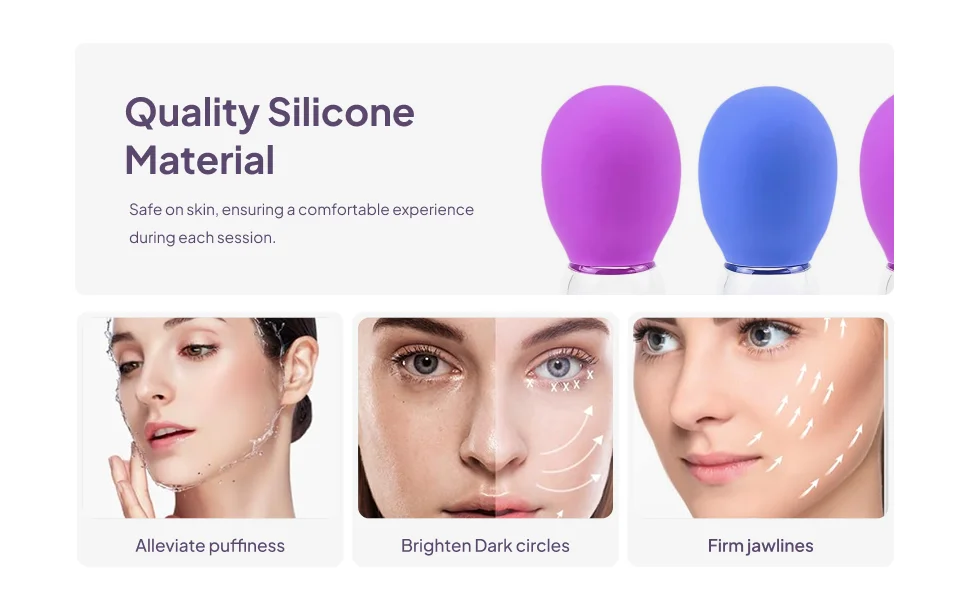 Household Silicone Cupping Set Manual Massage Vacuum Suction Cups for Muscle Relaxation Therapy