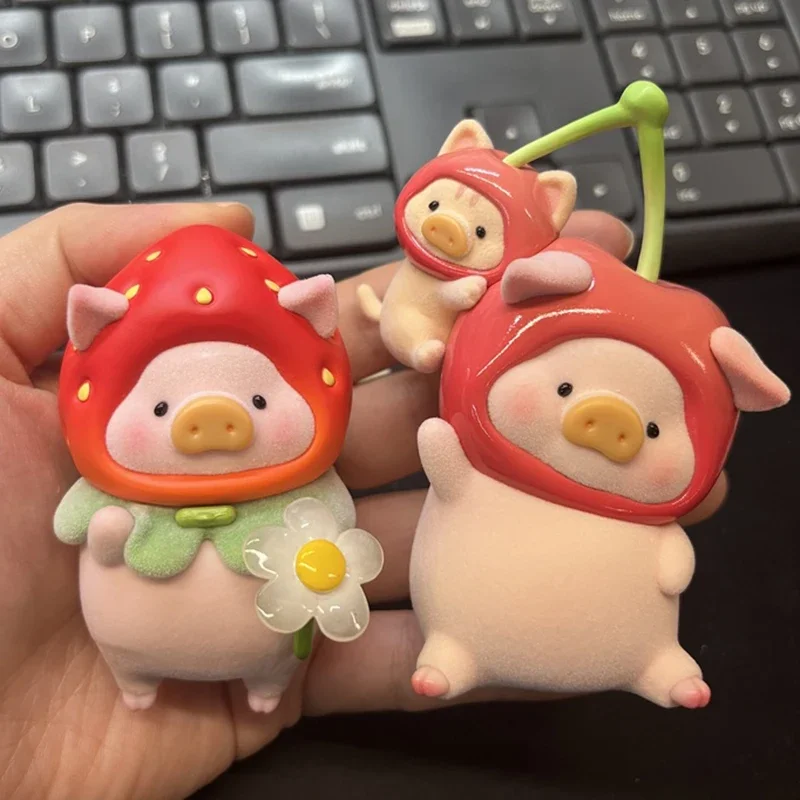 Figuras de acción de la serie Lulu Piggy Fruit, estatua bonita, modelo de dibujos animados, muñecos coleccionables, adornos, juguetes, regalos sorpresa para niñas